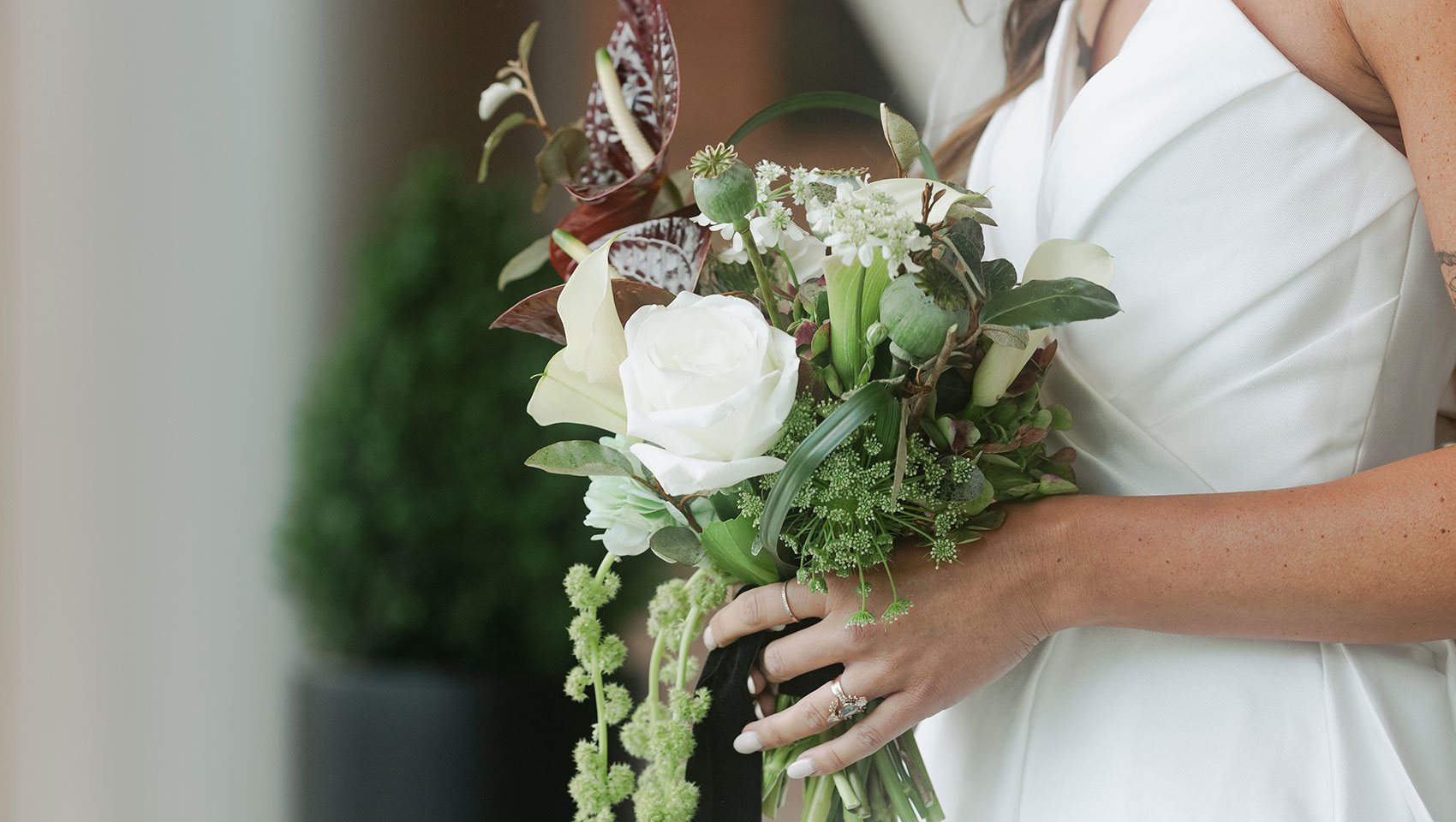 Bride with bouquet