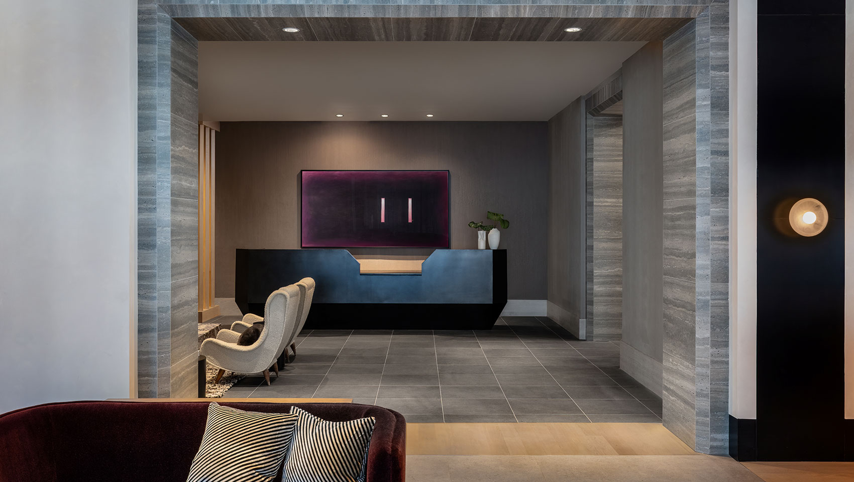 Claret Reception Area with seating