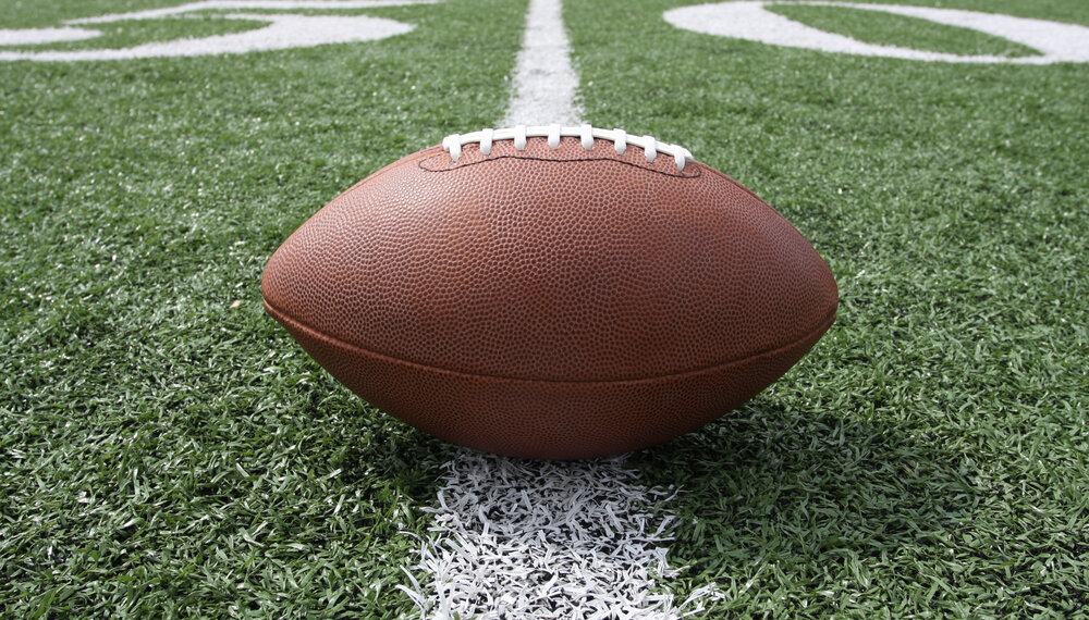 Football on football field