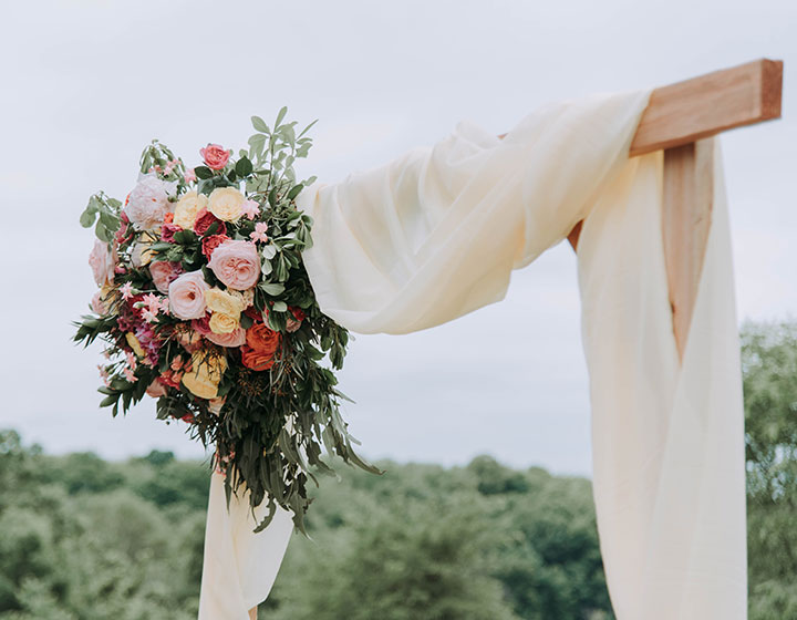 wedding arch with flowers